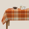 thumbnail image 4 of Checkered Fall Tablecloth Square 60x60 Inch,Burnt Orange Retro Plaid Table Cloth,Stain Resistance Polyester Autumn Thanksgiving Indoor Outdoor Table Covers for Kitchen Dining Parties Picnic, 4 of 6