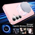 thumbnail image 2 of for Samsung Galaxy S25 Case, with Magnetic Invisible Stand [Military Drop Protection] [Compatible with MagSafe] Shockproof Slim Translucent Anti-Slip Case Cover for Samsung Galaxy S25, Pink, 2 of 6