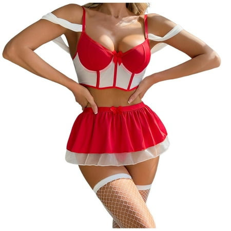 Midwennn Women s Underwear Mesh Sexy Women s Bodysuit Two Piece Shapewear Bodysuits Thigh High Stockings for Women Lingerie