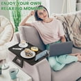 thumbnail image 6 of Bamboo Sofa Tray, Couch Arm Table, Clip-On Armrest Tray Table for Wide Couch Foldable Tray with 360° Phone Holder Couch Arm Tray for Eating/Drinks/Snacks/Remote, TV Tray Tables, with Folding, 6 of 7