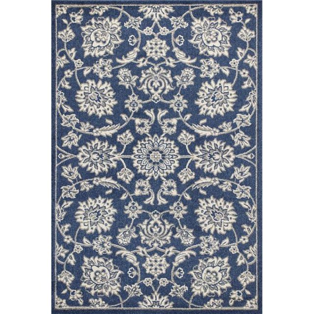 HomeRoots 353454 3 ft. 3 in. x 4 ft. 11 in. UV-Treated Polypropylene Denim Area Rug