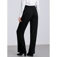 thumbnail image 4 of Unique Bargains Women Straight Leg Pleated High Waisted Business Slacks Pants M Black, 4 of 6