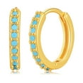 thumbnail image 6 of PRIYAL Turquoise Earring 18K Gold Brass Plated Retain Circular Metallic Ear Clasp For Women, 6 of 14