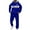 Blue, variant on Men's Italian Casual Loose Comfortable Hooded Sweatshirt and Pants Set Blue L