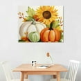 thumbnail image 2 of PRATYUS  Pumpkin Sunflower and Gourd Fall Farm Harvest, Canvas Wall Art, White 20x16in, 2 of 6