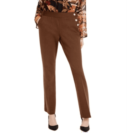 

INC International Concepts Women s Side Button Bootcut Pants Brown Size 8