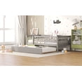 thumbnail image 5 of Bellemave Twin Daybed Frame with Trundle Bed Twin Wood Platform Bed with Fence Guardrails for Teens, No Box Spring Needed, Twin Size, Gray, 5 of 10