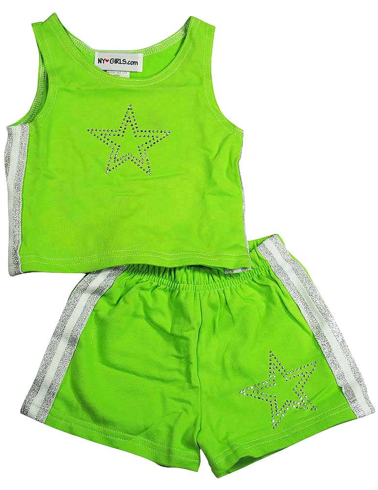 lime green 2 piece short set
