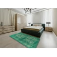 thumbnail image 4 of Ahgly Company Indoor Rectangle Mid-Century Modern SeaGreen Oriental Area Rugs, 8' x 10', 4 of 6
