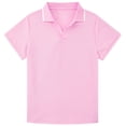 thumbnail image 5 of Aideaone Boys Polo Shirt Solid Color V-Neck Casual Short Sleeve Shirts for Boys Size 7-14T, 5 of 7