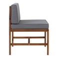 thumbnail image 2 of Walker Edison Chaise d'Extérieur Modulaire Acacia Sans Bras en Marron, 2 of 4