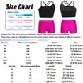 thumbnail image 7 of Sxiwei Kids Girls' 2 Pieces Dance Outfit Sport Crop Top Bra with Shorts Set Sports Workout Gymnastics Black&White 3XL, 7 of 7