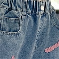 thumbnail image 6 of RUTAYY Toddler Kids Girls Jeans Distressed Elastic Waist Baggy Denim Wide Leg Trousers Leisure Pants, 6 of 9