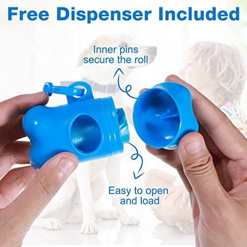 3000 Count Dog Poop Bags Pet Waste Bags for Poop with 3 Dispensers for Home, Outdoor, Puppy Walking, and Travel, 12 x 8.6 Inch(Blue)