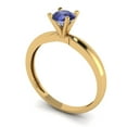 thumbnail image 2 of 0.5 ct Round Cut Simulated Tanzanite Solitaire 18K Yellow Gold Womens Engagement Ring, 2 of 5