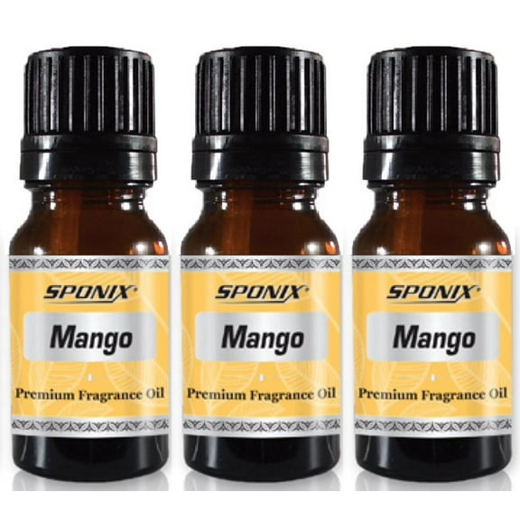 Mango Fragrance Oil 10 ml / 0.33 oz - 100% Pure by Sponix Made in USA Pack of 3