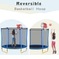 thumbnail image 3 of 5.5FT Trampoline for Kids, 65" Outdoor Indoor Mini Toddler Trampoline with Enclosure, Blue, 3 of 6