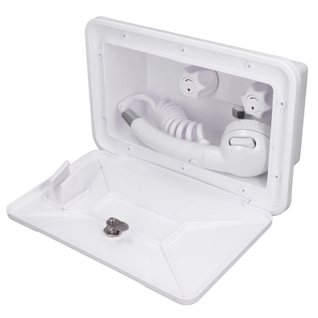 Outdoor Shower Box Kit, Lock Design Universal Convenient Impact Resistant RV Exterior Faucet For For Motorhome For Boat