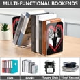 thumbnail image 4 of Wobogo Two Cats Looking at Each Other Acrylic Bookends Clear L-Shaped Book Holder with Non-Slip Pads for Books Files Magazines CD DVD 5.4×4.1×8.1in, 4 of 6