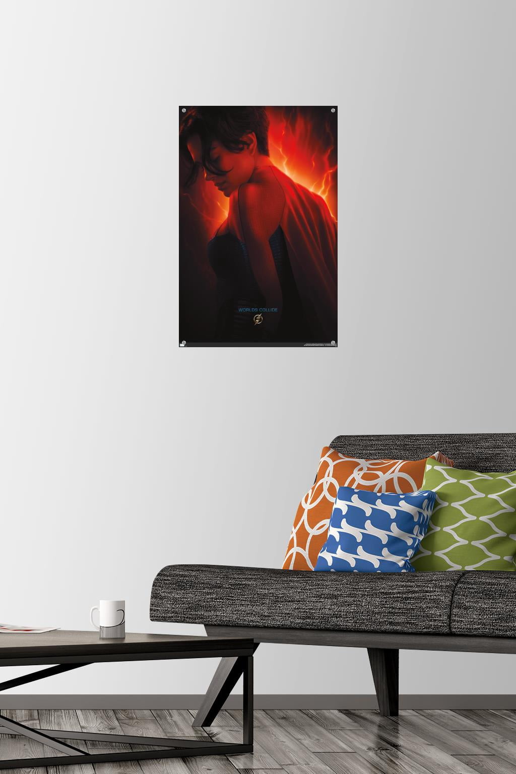 DC Comics Movie The Flash - Supergirl One Sheet Wall Poster with Push Pins, 14.725" x 22.375"