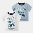 thumbnail image 2 of LRen Cute Toddler Boy Shirts Boys Crew Neck Short Sleeve Graphic T Shirts Toddler Boy Summer Basic Tee Casual Daily Boy Clothes Summer,Blue,6-7 Years, 2 of 3