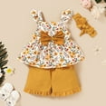 thumbnail image 3 of AURIGATE Toddler Girl Clothes Baby Girl Outfits Summer Sleeveless Tops Shorts Headband Set 3PCS Girl Clothes, 3 of 5