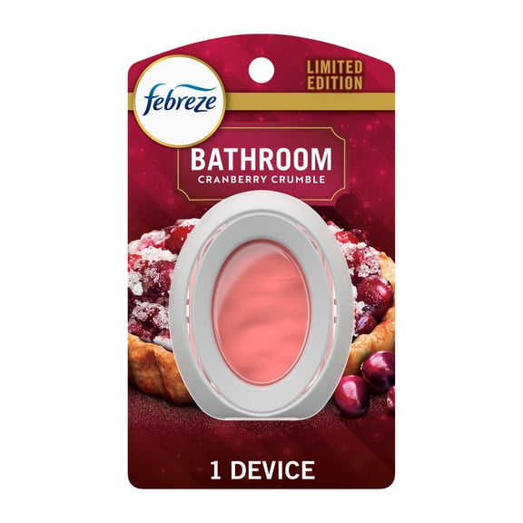 Febreze Bathroom Air Freshener, Odor-Fighting, Cranberry Crumble Scent, 1 Count