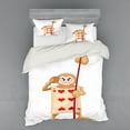 thumbnail image 2 of Ambesonne Cartoon Bedding Set 3 Pcs, Playing Card, Twin, Ecru Pale Brown Red, 2 of 3