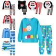 thumbnail image 6 of LYMAYTER 2PCS Boys Kids Bottoming Shirt Outfit Toddler Printed Long Sleeve T-Shirt and Stripes Pants Loungewear Set for 1-7 Years, 6 of 6