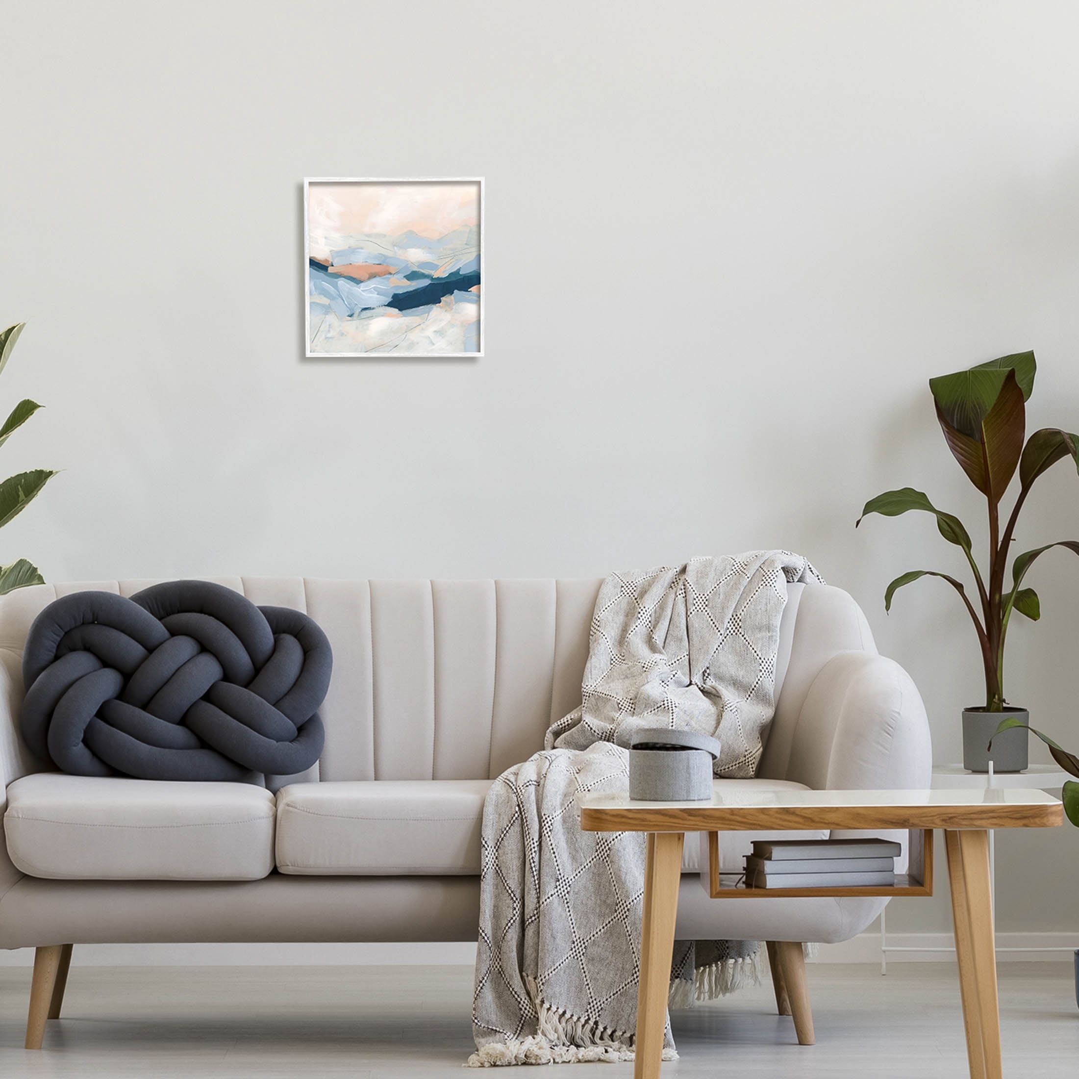 Stupell Industries Abstract Mountain Sunset Scene Painting White Framed Art Print Wall Art, Design by June Erica Vess