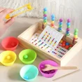 thumbnail image 3 of Juego de rompecabezas a juego, juguetes de madera Montessori, juego de clasificación de colores de cuentas, juguetes de habilidades motoras finas para contar cuentas para niños, 3 of 6