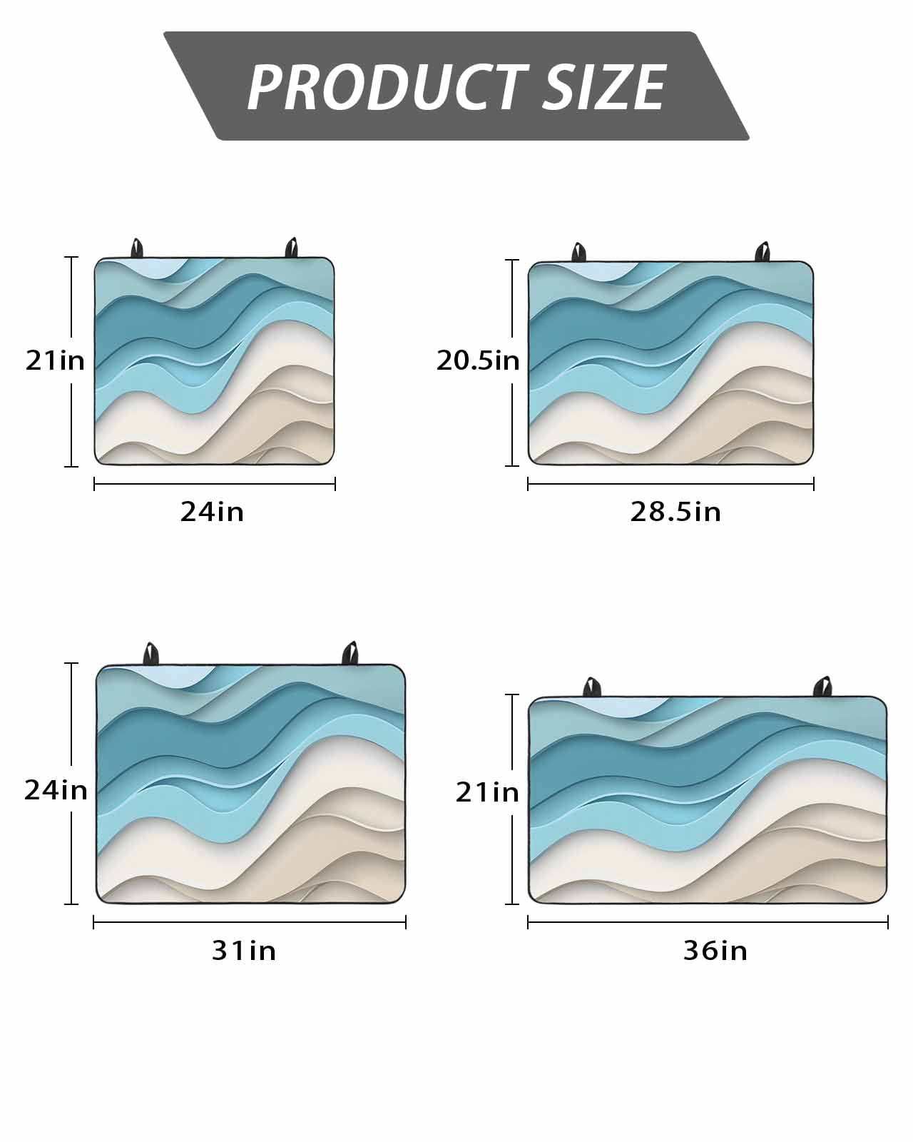 Stove Top Covers for Electric Stove, Aqua Beige Ombre Glass Stovetop Cover Protector, Modern Abstract Moire Art Geometric Induction Cooktop Protector Oven Mat for Kitchen Countertop 24"x21"