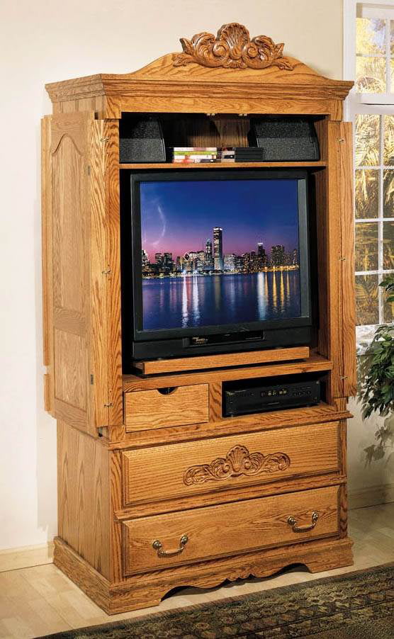 Tv Armoire W Wrap Around Doors And, Armoire Tv Cabinet With Doors