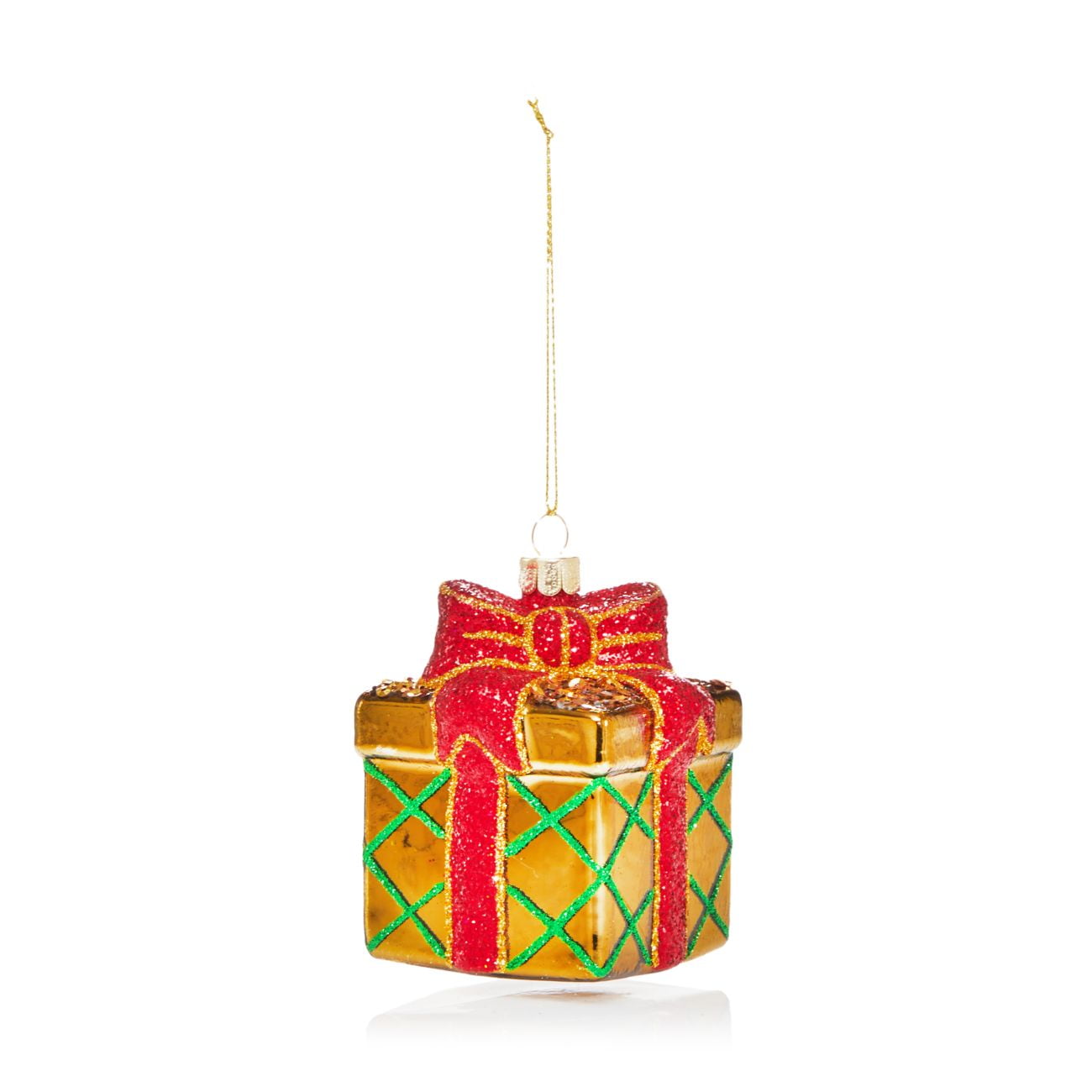 Bloomingdale’s Glass Gift Box Ornament