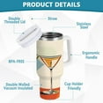 thumbnail image 2 of Yayeee 30oz Stainless Steel Tumbler with Straw and Handle Double-Wall Insulated Travel Water Bottle, Beige Glasses, 2 of 8