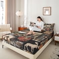 thumbnail image 4 of Castle Fairy Kids Teenagers Safari Bear Deer Twin Sheet Sets,Maple Leaves Bedding, 4 of 7