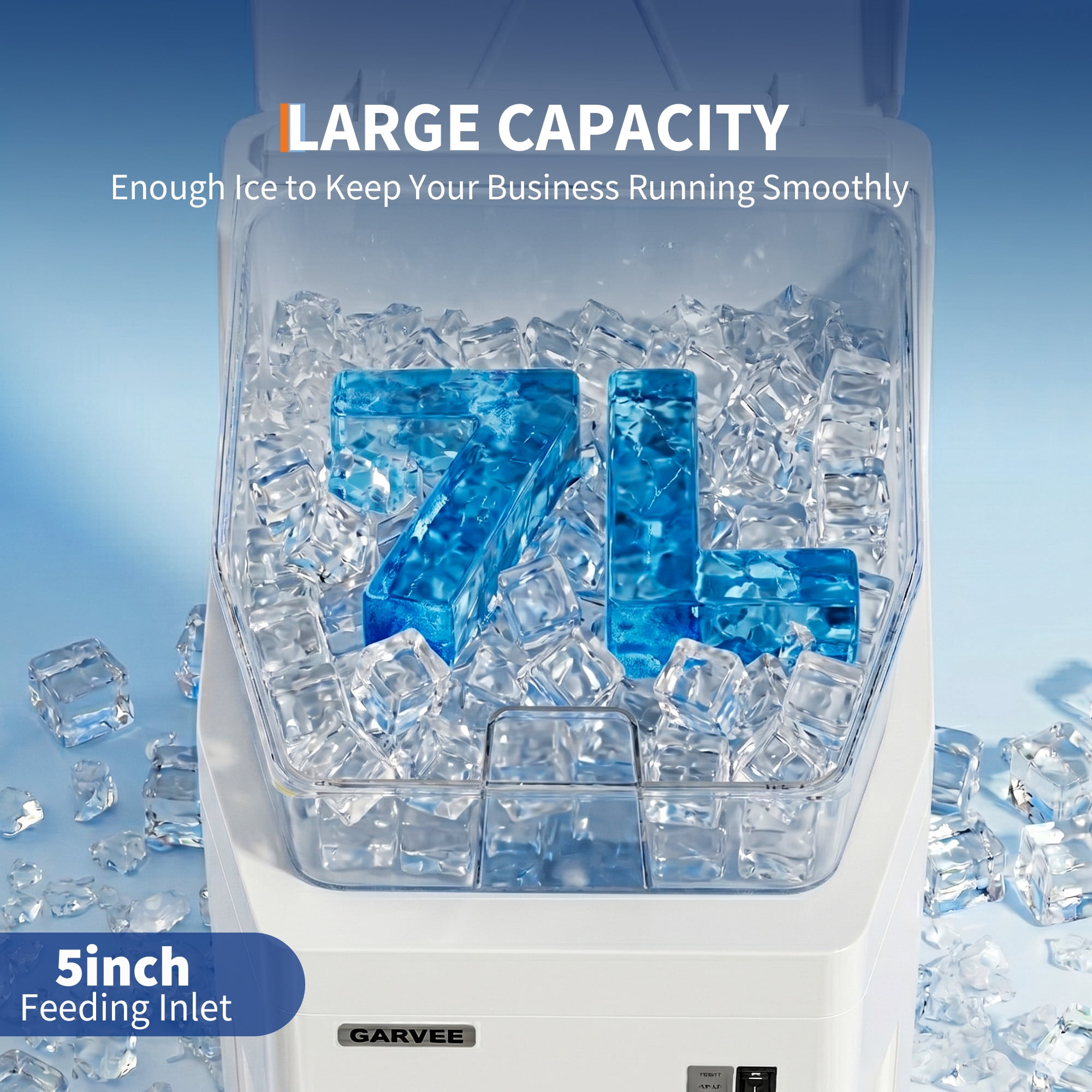 Commercial Ice Shaver 900LBS/H 480W Electric Ice Crusher - Snow Cone Maker, 320RPM Tabletop Ice Shaving Machine with 1.85Gal Hopper & Stainless Steel Blade , Large Capacity - White