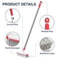 thumbnail image 2 of ILAVCLEAN Floor Scrub Brush with Long Handle Squeegee Carpet Scrubber for Cleaning Shower Deck Tub Outdoor Floors Brush, 2 of 8