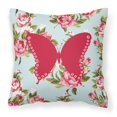 thumbnail image 2 of Carolines Treasures Butterfly Shabby Chic Roses Fabric Square Decorative Outdoor Pillow, 2 of 2