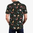 thumbnail image 4 of Balery Cute Rabbit And Flower Printed Men’s Short Sleeve Polo Shirt, Midweight Men's Shirt,Golf Polo shirts -, 4 of 9