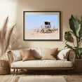 thumbnail image 3 of Lifeguard Tower at Assateague Island 06 - Photography Beach Coastal Architecture Minimalist Summer Seascape Nautical Black Framed Wall Art Print 5 x 7 inches, 3 of 4