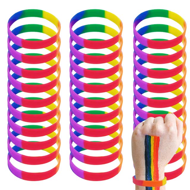100 Uds pulseras del orgullo Gay LGBT pulseras de arcoíris lesbianas pulseras de goma deportivas de silicona