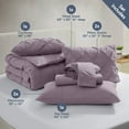 thumbnail image 3 of Virtu King Comforter Set, 7pc Bed in a Bag, Pleated Bedding Comforter Sets with Sheets, Grey, 3 of 10
