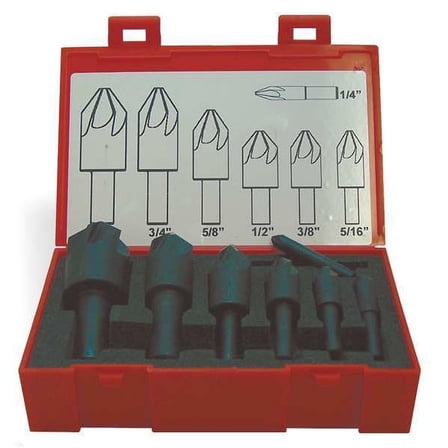 Keo Countersink Set,7 PC,6 FL,100 Deg,Cobalt 919-000-035