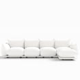 thumbnail image 3 of Indecor Home 125.8" Modular Couches and Sofas, 4 Seater with 1 Reversible Ottoman Sectional Sofa L Shaped Couch for Living Room Bedroom, Apartment, Office, White, 3 of 6