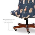 thumbnail image 3 of Linon Draper Dog Wood Upholstered Adjustable Office Chair in Blue, 3 of 17