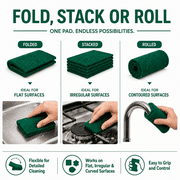 40 Pcs Reusable Scouring Pads, 4x6 in Green Dish Scrubber Scouring Pads for Dishwashing, Kitchen Cleaning and Stainless Steel Grill Maintenance