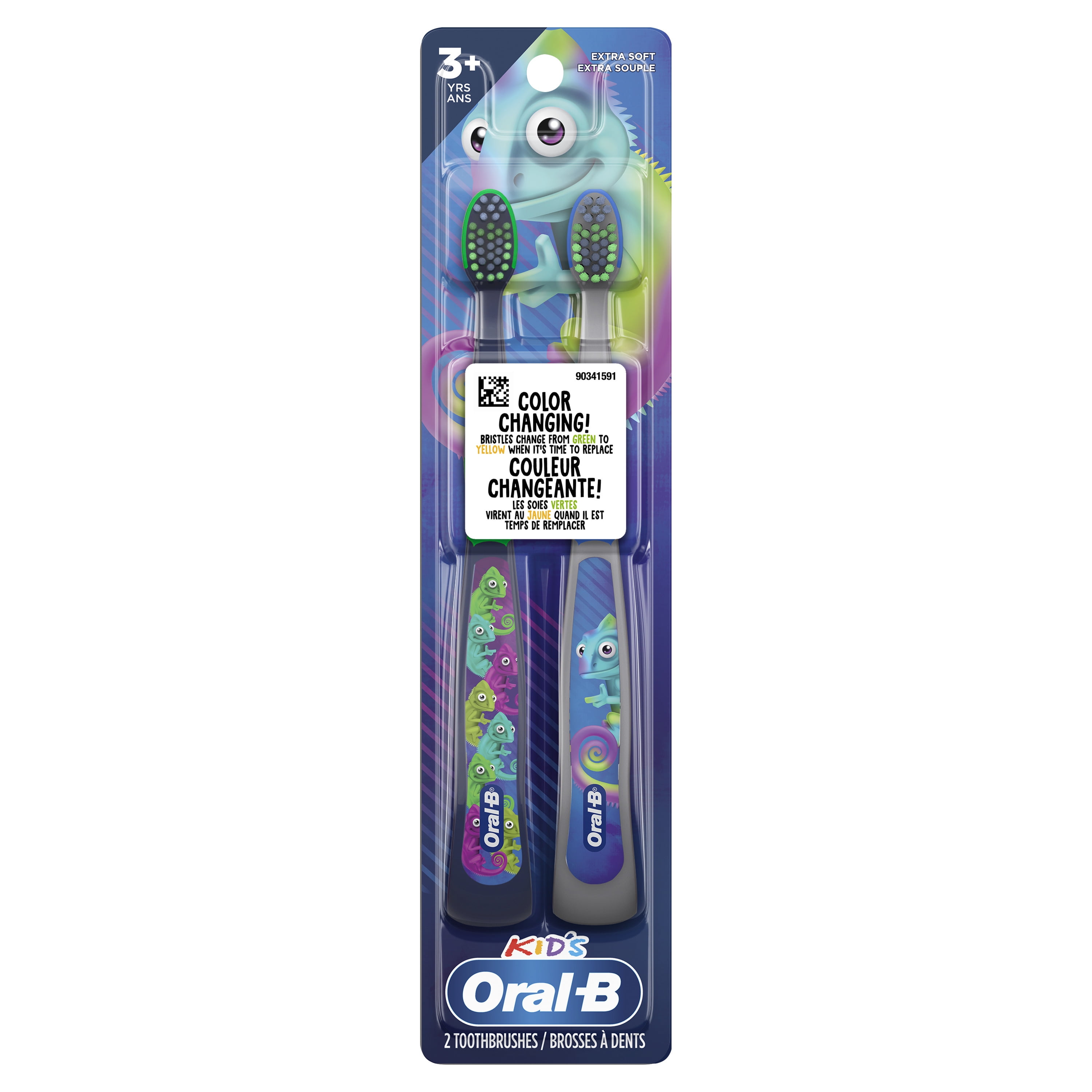 Oral-B Kid's Manual Toothbrush for Ages 3+, Extra Soft, 2 Count
