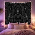 thumbnail image 2 of Crowned Skeleton Regent in Gothic Cathedral, Eerie Gothic Style for Dark Art Lovers, Macabre Wall Art, Halloween Gift, Tapestry Wall Hanging for Bedroom and Dorm, 2 of 6