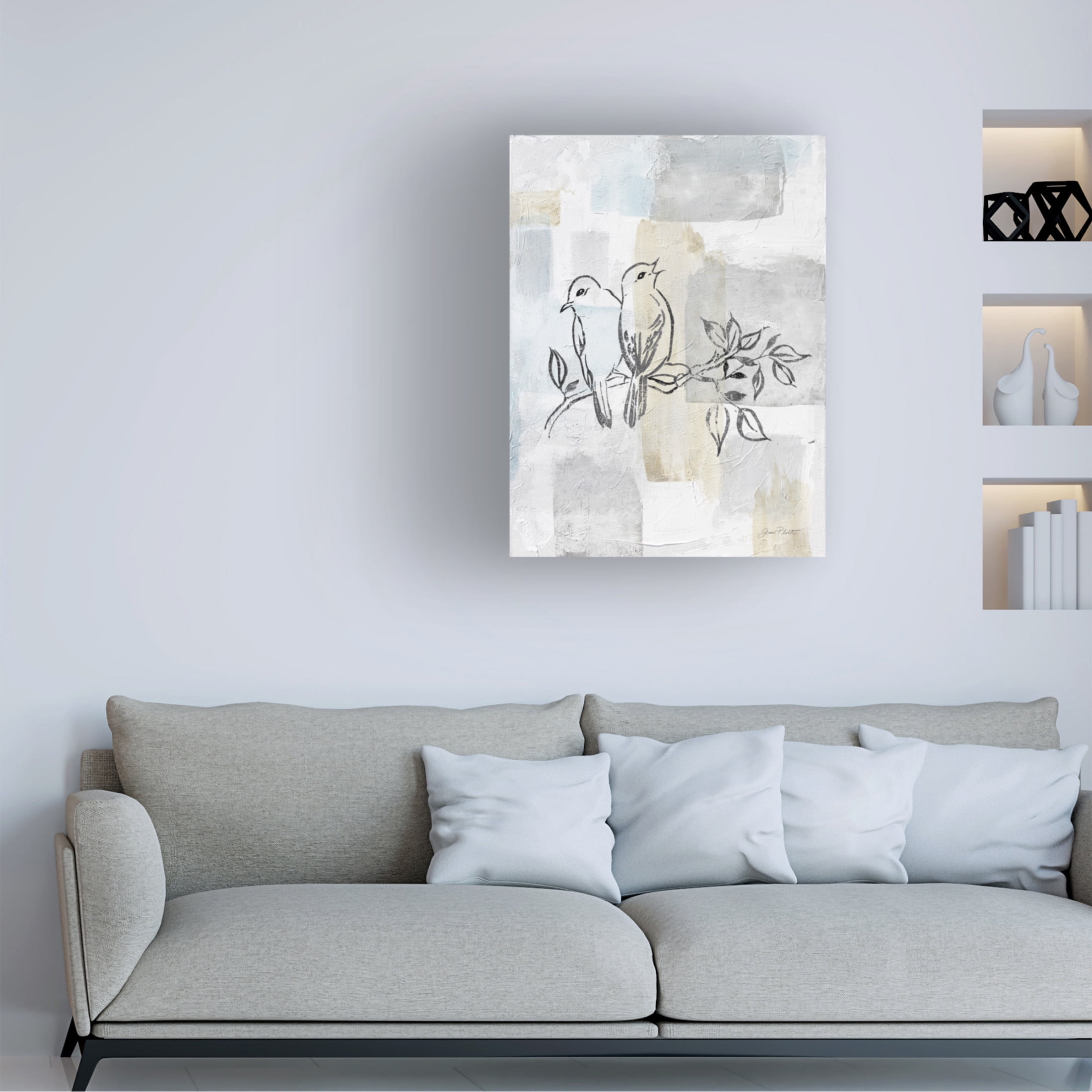 Canvas Wall Art - Jean Plout 'Washy Abstract Canvas C' Wall Art for Living Room, Bedroom, or Office Décor by Trademark Fine Art - 14 x 19 Inches